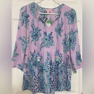 NWT Lilly Pulitzer Marlina Top XXS Jungle Path Engineered Tunic